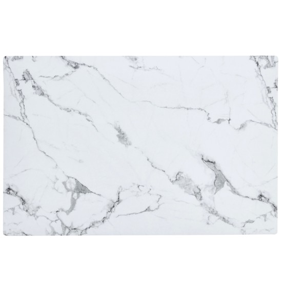 Τραπέζι Τραπεζαρίας  IRWELL Λευκό Μάρμαρο/Μαύρο Μέταλλο/Μοριοσανίδα 120x80x75cm