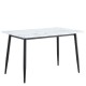 Τραπέζι Τραπεζαρίας  IRWELL Λευκό Μάρμαρο/Μαύρο Μέταλλο/Μοριοσανίδα 120x80x75cm