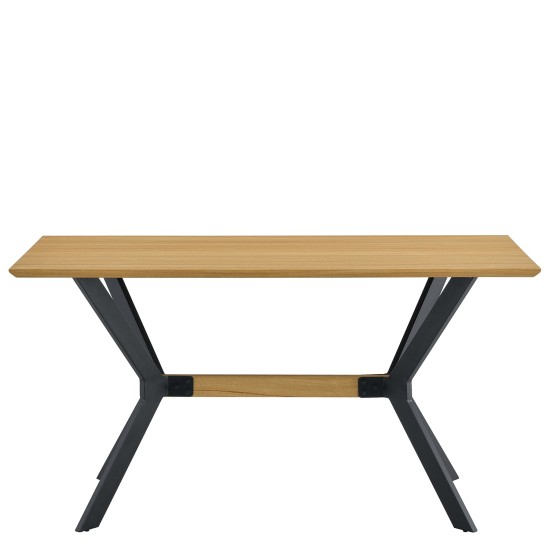 Τραπέζι Τραπεζαρίας  ELDRIDGE Sonoma/Μαύρο Μέταλλο/Μοριοσανίδα 160x80x74cm