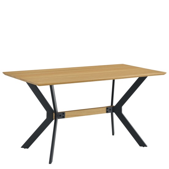 Τραπέζι Τραπεζαρίας  ELDRIDGE Sonoma/Μαύρο Μέταλλο/Μοριοσανίδα 140x70x74cm