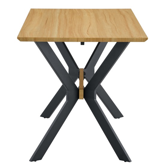 Τραπέζι Τραπεζαρίας  ELDRIDGE Sonoma/Μαύρο Μέταλλο/Μοριοσανίδα 120x60x74cm