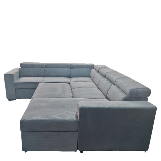 Καναπές Γωνιακός  AVELON Γκρι Σκούρο Ύφασμα/Ξύλο 249x312x82cm