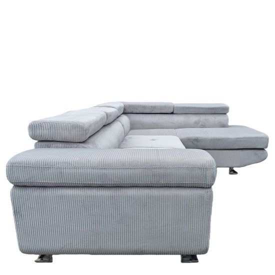 Καναπές Γωνιακός  LUZANO Γκρι Ανοιχτό Ύφασμα/MDF 277x203x100cm