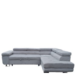 Καναπές Γωνιακός  LUZANO Γκρι Ανοιχτό Ύφασμα/MDF 277x203x100cm