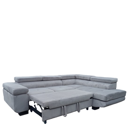 Καναπές Γωνιακός  LUZANO Γκρι Ανοιχτό Ύφασμα/MDF 277x203x100cm