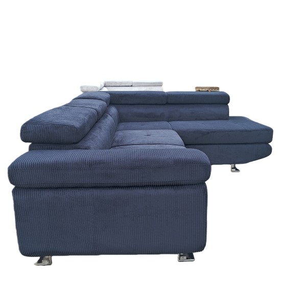 Καναπές Γωνιακός  LUZANO Μαύρο Ύφασμα/MDF 277x203x100cm