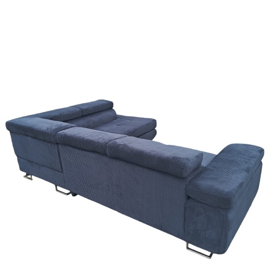 Καναπές Γωνιακός  LUZANO Μαύρο Ύφασμα/MDF 277x203x100cm