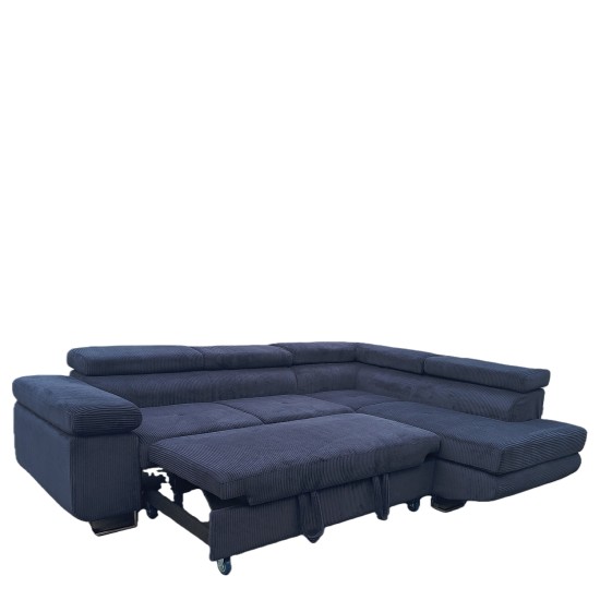 Καναπές Γωνιακός  LUZANO Μαύρο Ύφασμα/MDF 277x203x100cm