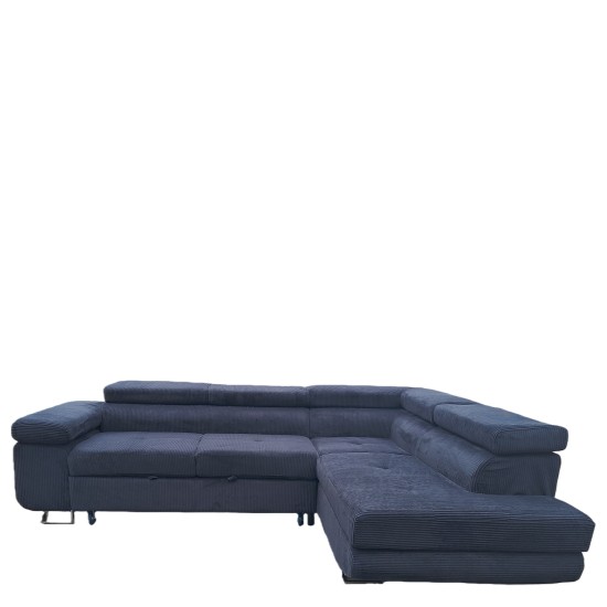 Καναπές Γωνιακός  LUZANO Μαύρο Ύφασμα/MDF 277x203x100cm