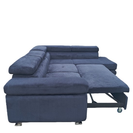 Καναπές Γωνιακός  LUZANO Μαύρο Ύφασμα/MDF 277x203x100cm