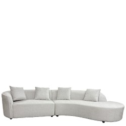 Καναπές MONTARO  Γκρι Ανοιχτό Ύφασμα 140x105x65cm/206x124x68cm