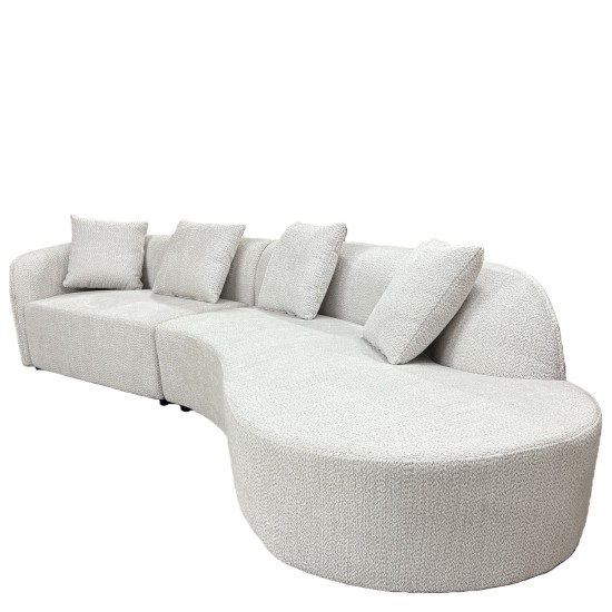 Καναπές MONTARO  Γκρι Ανοιχτό Ύφασμα 140x105x65cm/206x124x68cm