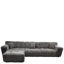Καναπές Γωνιακός  ORVELLA Γκρι Ύφασμα 363x194x80cm
