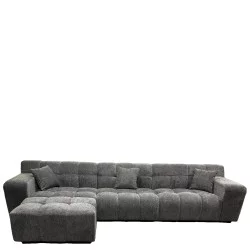 Καναπές Γωνιακός  ORVELLA Γκρι Ύφασμα 363x194x80cm