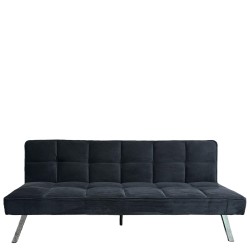 Καναπές Κρεβάτι  ELVORE Μαύρο Ύφασμα/Ξύλο 190x83x74cm