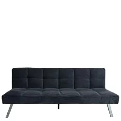 Καναπές Κρεβάτι  ELVORE Μαύρο Ύφασμα/Ξύλο 190x83x74cm