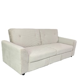 Καναπές Κρεβάτι  VALMERO Μπεζ Ύφασμα/Ξύλο 216x85x85cm