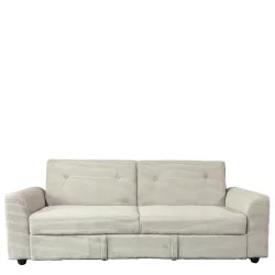 Καναπές Κρεβάτι  VALMERO Μπεζ Ύφασμα/Ξύλο 216x85x85cm