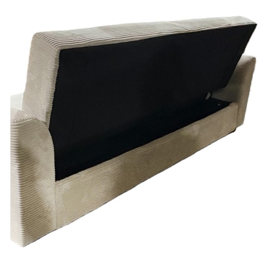 Καναπές Κρεβάτι  VALMERO Μπεζ Ύφασμα/Ξύλο 216x85x85cm