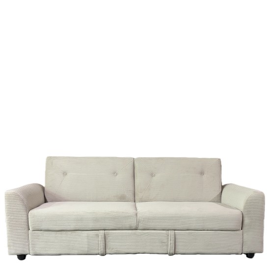 Καναπές Κρεβάτι  VALMERO Μπεζ Ύφασμα/Ξύλο 216x85x85cm