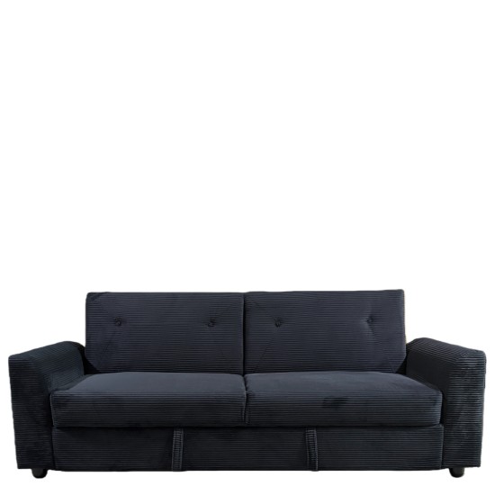 Καναπές Κρεβάτι  VALMERO Μαύρο Ύφασμα/Ξύλο 216x85x85cm