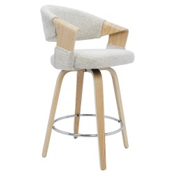 Σκαμπό Bar  VIONARA Μπεζ/Φυσικό 55x52.5x95cm