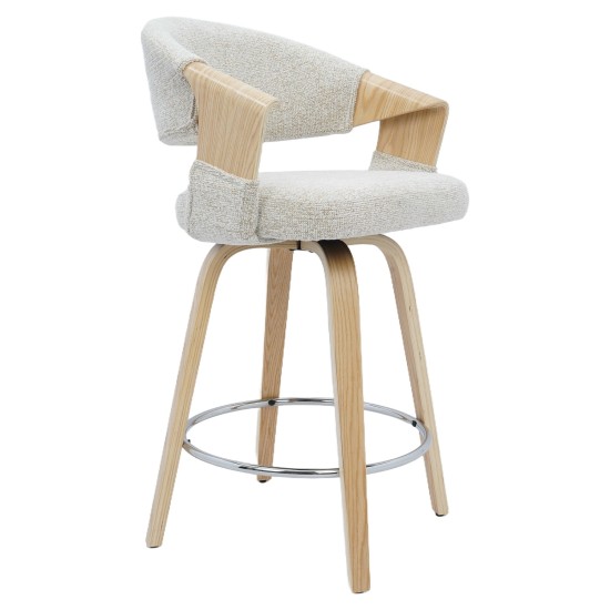 Σκαμπό Bar  VIONARA Μπεζ/Φυσικό 55x52.5x95cm