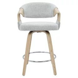 Σκαμπό Bar  VIONARA Ανοιχτό Γκρι/Φυσικό 55x52.5x95cm