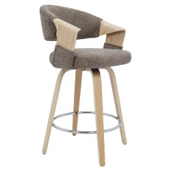 Σκαμπό Bar  VIONARA Ταμπά/Φυσικό 55x52.5x95cm