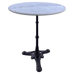 Τραπέζι Κήπου  LAPIDERA Λευκό/Μαύρο Μάρμαρο/Μέταλλο Φ60x71cm