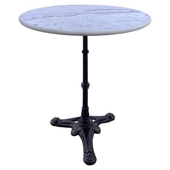Τραπέζι Κήπου  LAPIDERA Λευκό/Μαύρο Μάρμαρο/Μέταλλο Φ60x71cm