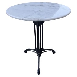 Τραπέζι Κήπου  FERRALIS Λευκό/Μαύρο Μάρμαρο/Μέταλλο Φ60x71cm