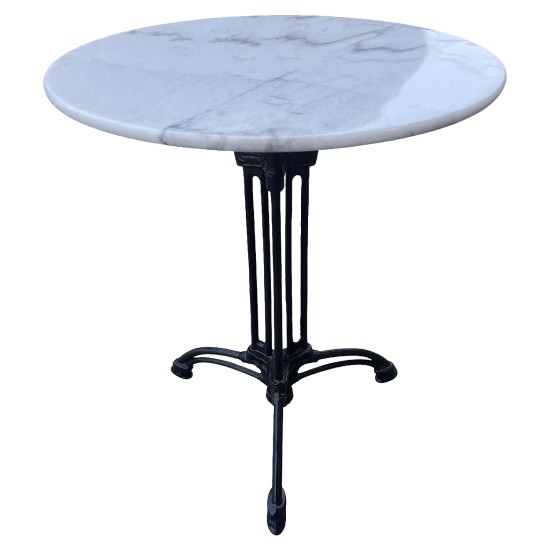 Τραπέζι Κήπου  FERRALIS Λευκό/Μαύρο Μάρμαρο/Μέταλλο Φ60x71cm