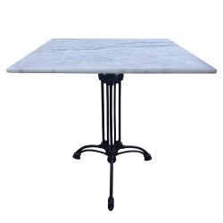 Τραπέζι Κήπου  QUADRILIS Λευκό/Μαύρο Μάρμαρο/Μέταλλο 70x70x71cm