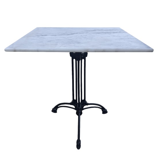 Τραπέζι Κήπου  QUADRILIS Λευκό/Μαύρο Μάρμαρο/Μέταλλο 70x70x71cm