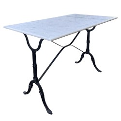 Τραπέζι Κήπου  CONNEXUS Λευκό/Μαύρο Μάρμαρο/Μέταλλο 100x60x71cm