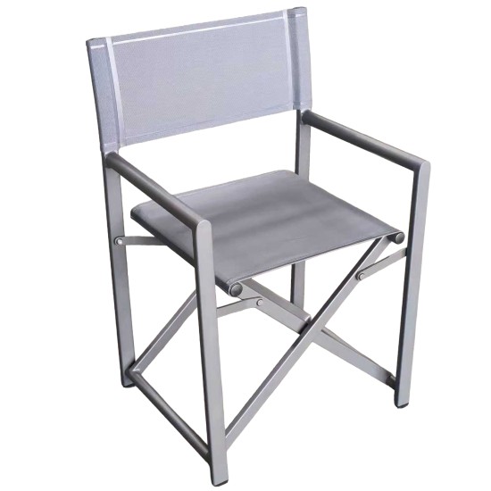 Καρέκλα Σκηνοθέτη  TERALLIS Γκρι Σκούρο Ύφασμα/Αλουμίνιο 56x48x86cm