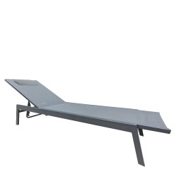 Ξαπλώστρα Παραλίας  SOLVANTA Γκρι Αλουμίνιο/Textilene 191.5x60x89.5cm