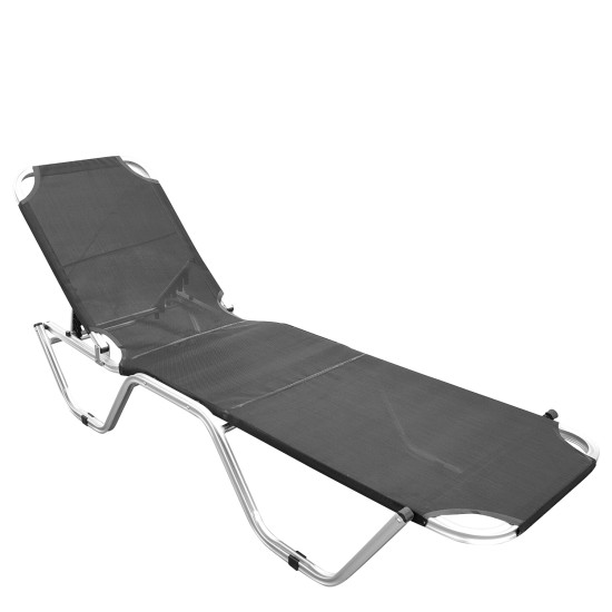 Ξαπλώστρα Παραλίας  ADRENOX Γκρι/Ασημί Αλουμίνιο/Textilene 195x60x30cm