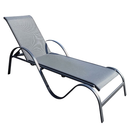 Ξαπλώστρα Παραλίας  ORVENA Γκρι Αλουμίνιο/Textilene 205x65x52cm