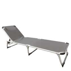 Ξαπλώστρα Παραλίας  RENOA Γκρι/Ασημί Αλουμίνιο/Textilene 188x58x28/80cm