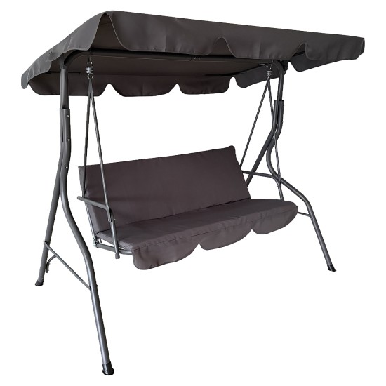 Κούνια  LEMONA Γκρι Μέταλλο/Polyester 174x110x200cm