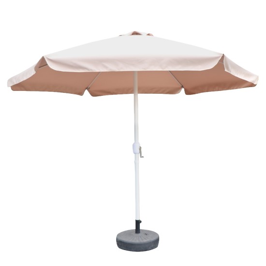 Ομπρέλα Κήπου  RENOVA Μόκα/Λευκό Μέταλλο/Polyester Φ3x2.5m