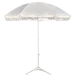 Ομπρέλα Παραλίας  BOHERA Λευκό Μέταλλο/Μακραμέ Ύφασμα Φ180x200cm