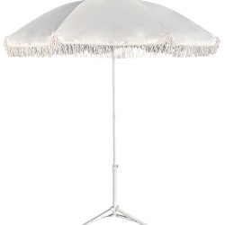 Ομπρέλα Παραλίας  BOHERA Λευκό Μέταλλο/Μακραμέ Ύφασμα Φ180x200cm