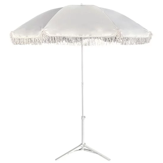 Ομπρέλα Παραλίας  BOHERA Λευκό Μέταλλο/Μακραμέ Ύφασμα Φ180x200cm