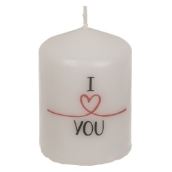 Κερί Κύλινδρος ‘I Love You’ Λευκό 6x8cm Κερί Κύλινδρος ‘I Love You’ Λευκό 6x8cm