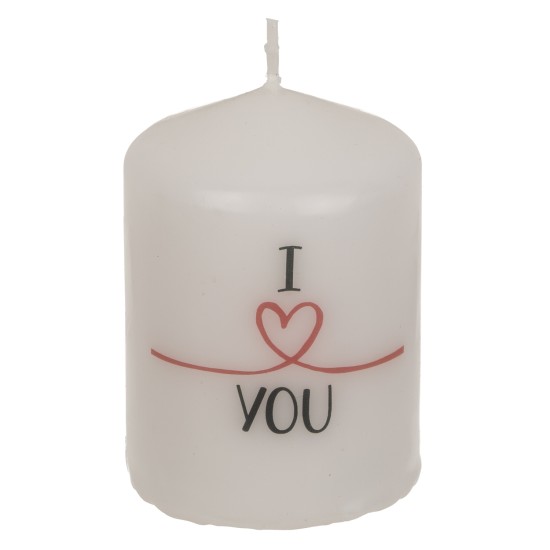Κερί Κύλινδρος ‘I Love You’ Λευκό 6x8cm Κερί Κύλινδρος ‘I Love You’ Λευκό 6x8cm