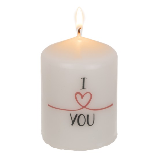 Κερί Κύλινδρος ‘I Love You’ Λευκό 6x8cm Κερί Κύλινδρος ‘I Love You’ Λευκό 6x8cm
