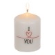 Κερί Κύλινδρος ‘I Love You’ Λευκό 6x8cm Κερί Κύλινδρος ‘I Love You’ Λευκό 6x8cm